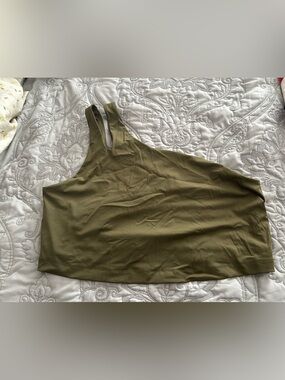 Fabletics Olive Green One-Shoulder Tank